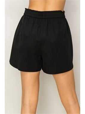 Double Zero Black High-Waist Elastic Shorts